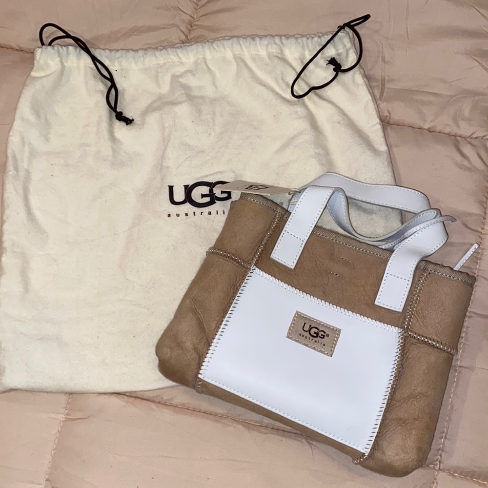 UGG Tan and White Tote Bag